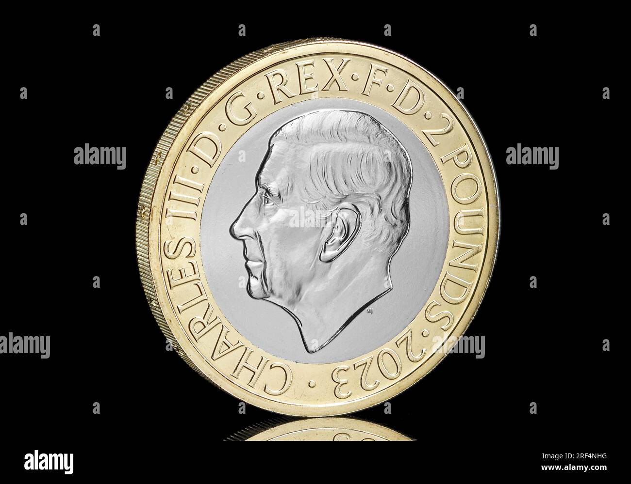 The 2023 bimetallic £2 coin with the 1st coin portrait of King Charles ...
