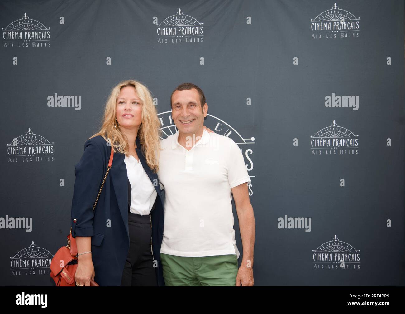 Aix-Les-Bains, France.10th June, 2023. Caroline Faindt and Zinedine Soualem attend the French Film and Gastronomy Festival in Aix-Les-Bains, France Stock Photo