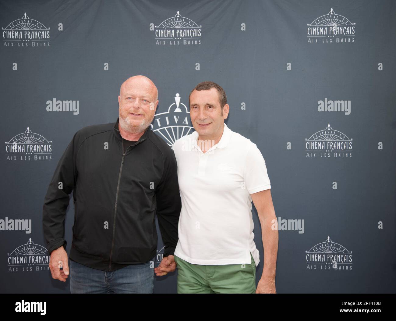 Aix-Les-Bains, France.10th June, 2023. Gerard Krawczyk and Zinedine Soualem attend the French Film and Gastronomy Festival in Aix-Les-Bains, France Stock Photo