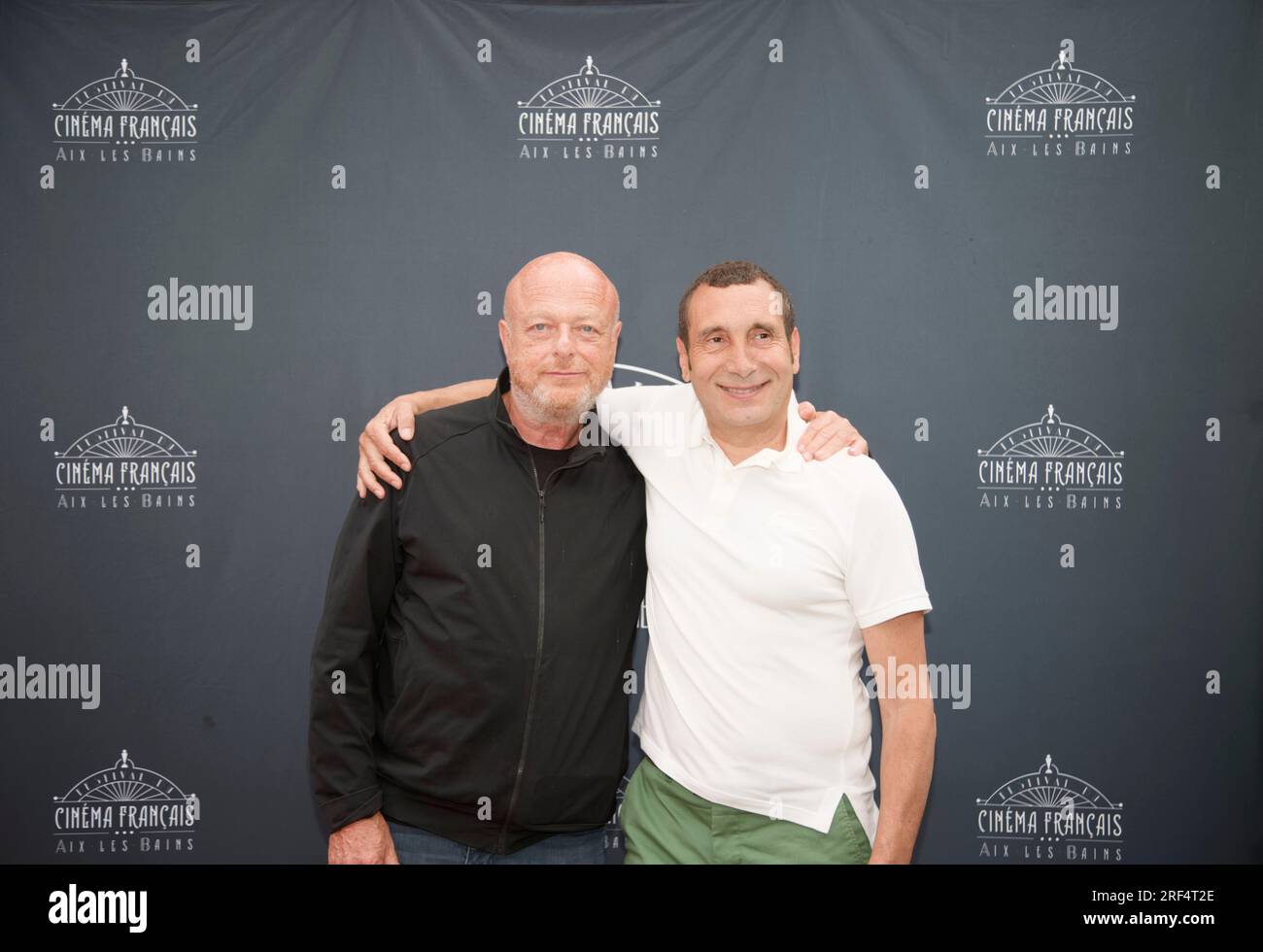 Aix-Les-Bains, France.10th June, 2023. Gerard Krawczyk and Zinedine Soualem attend the French Film and Gastronomy Festival in Aix-Les-Bains, France Stock Photo