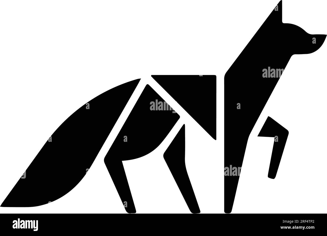 Abstract Geometric Fox Silhouette Stock Vector
