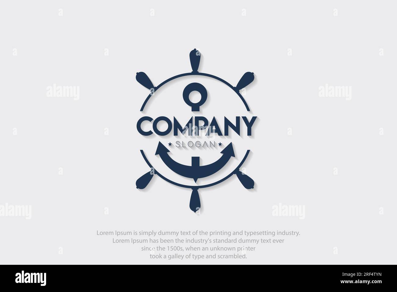 Nautical logo, anchors in vintage nautical labels and badge logo templates. Stock Vector