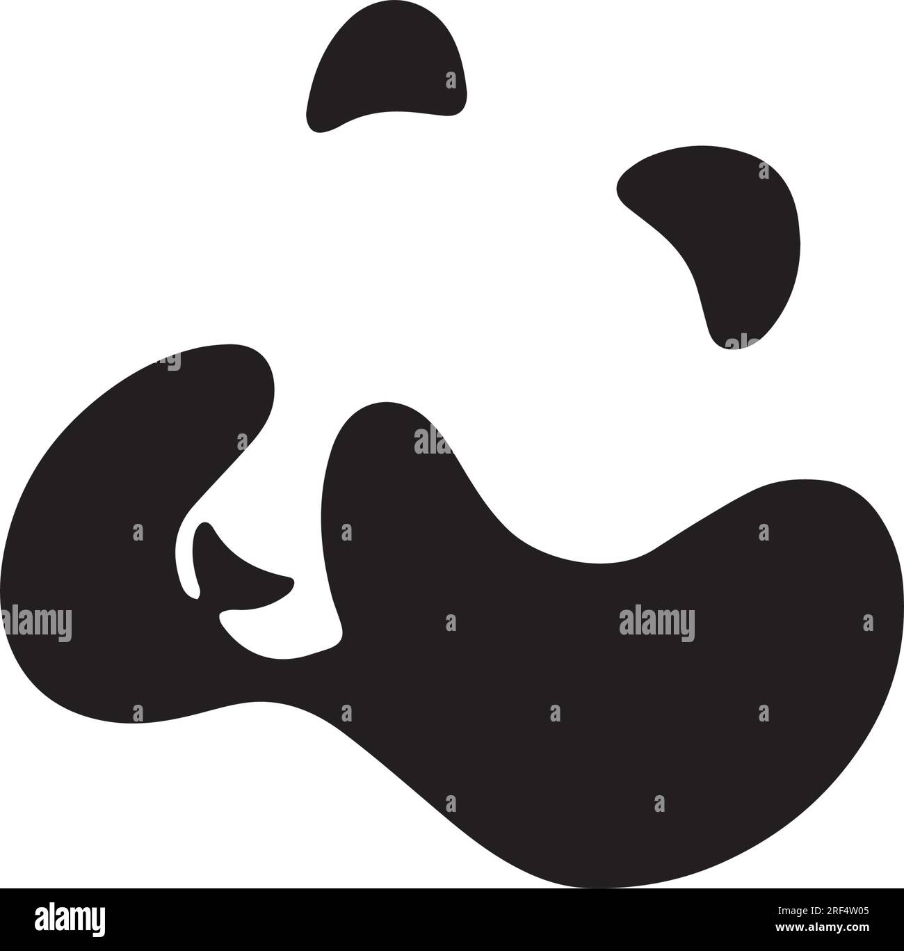 Cute Panda Head silhouette Logo design vector template, Icon Stock