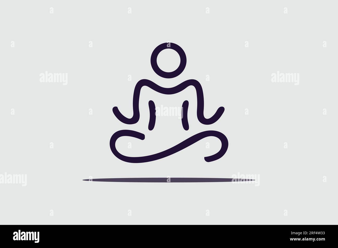 Meditation shapes yoga asanas—Fashion Health Fitness Garden Logotype concept icon. Stock Vector