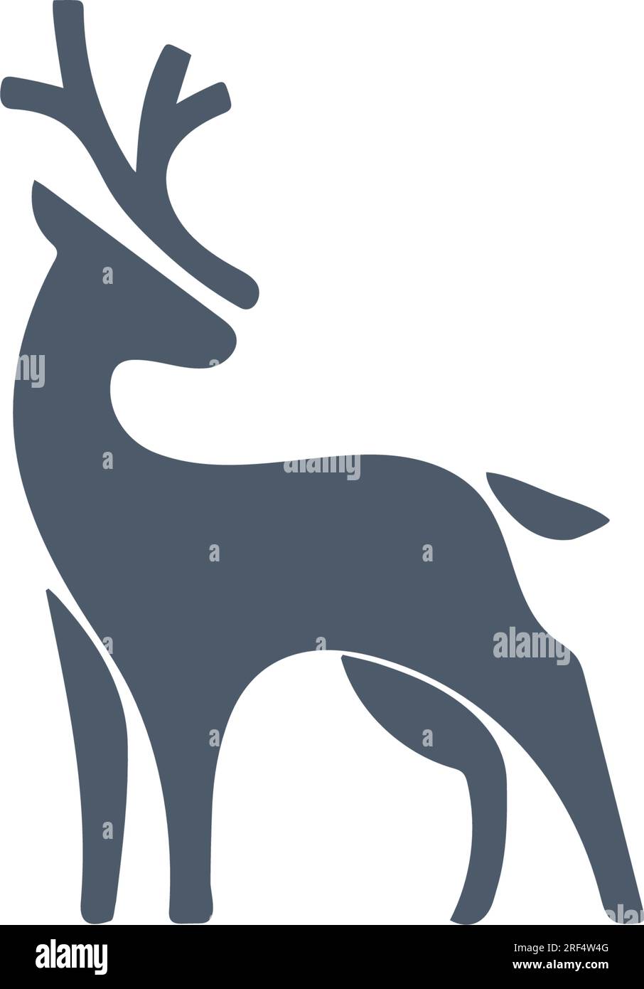 Abstract Deer with Unique shape and Illustration and Silhouette Stock Vector