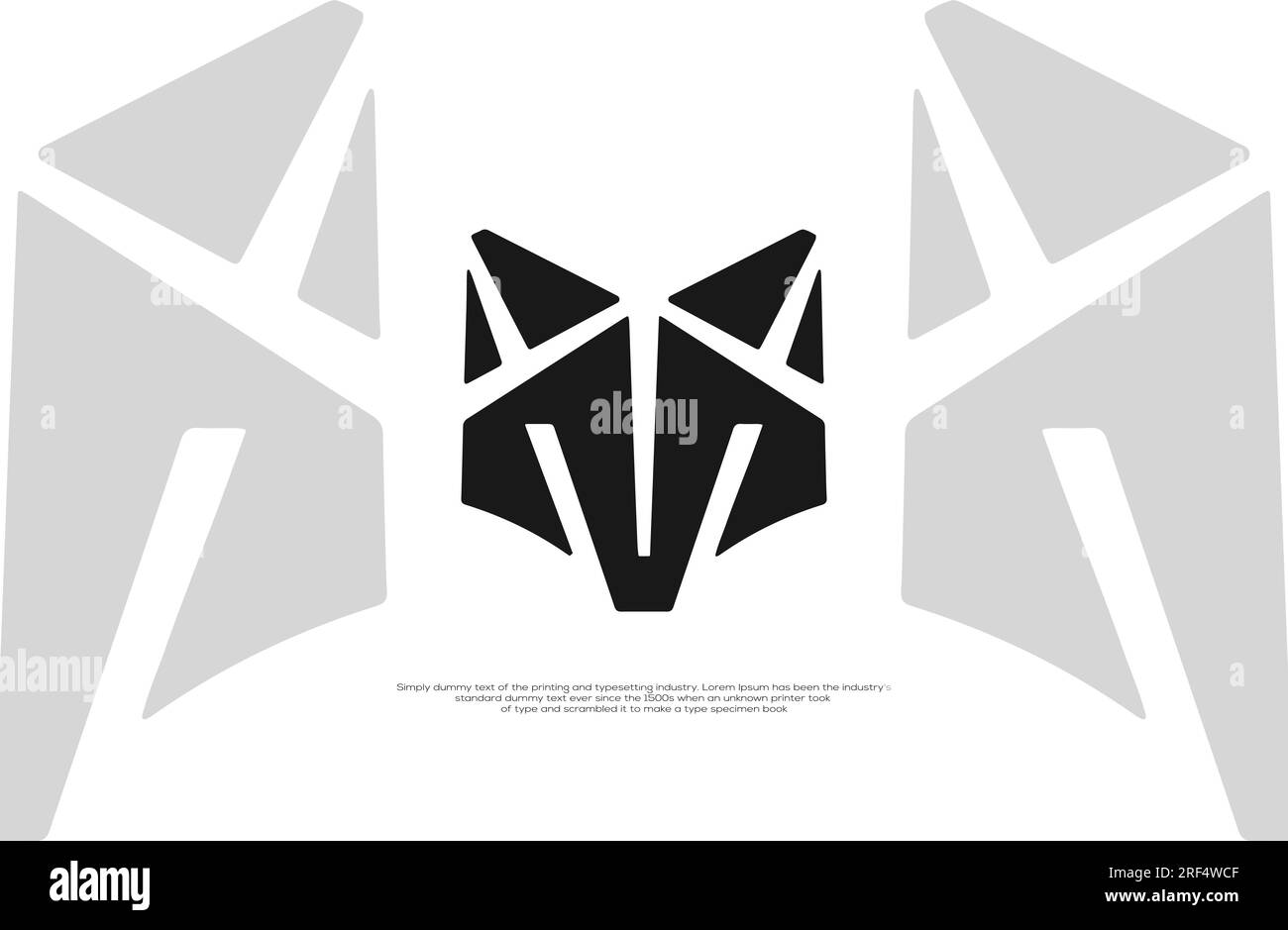 Mummy Fox Geometrical shape Illustration Silhouette Logo Design Template Stock Vector