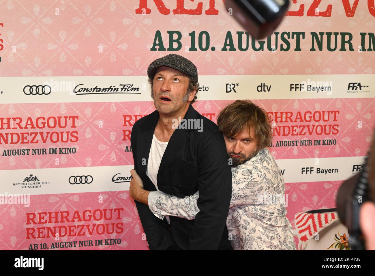 Max Schmidt Munich, Germany. 31st July, 2023. Actors Max Schmidt (l) and Daniel ...