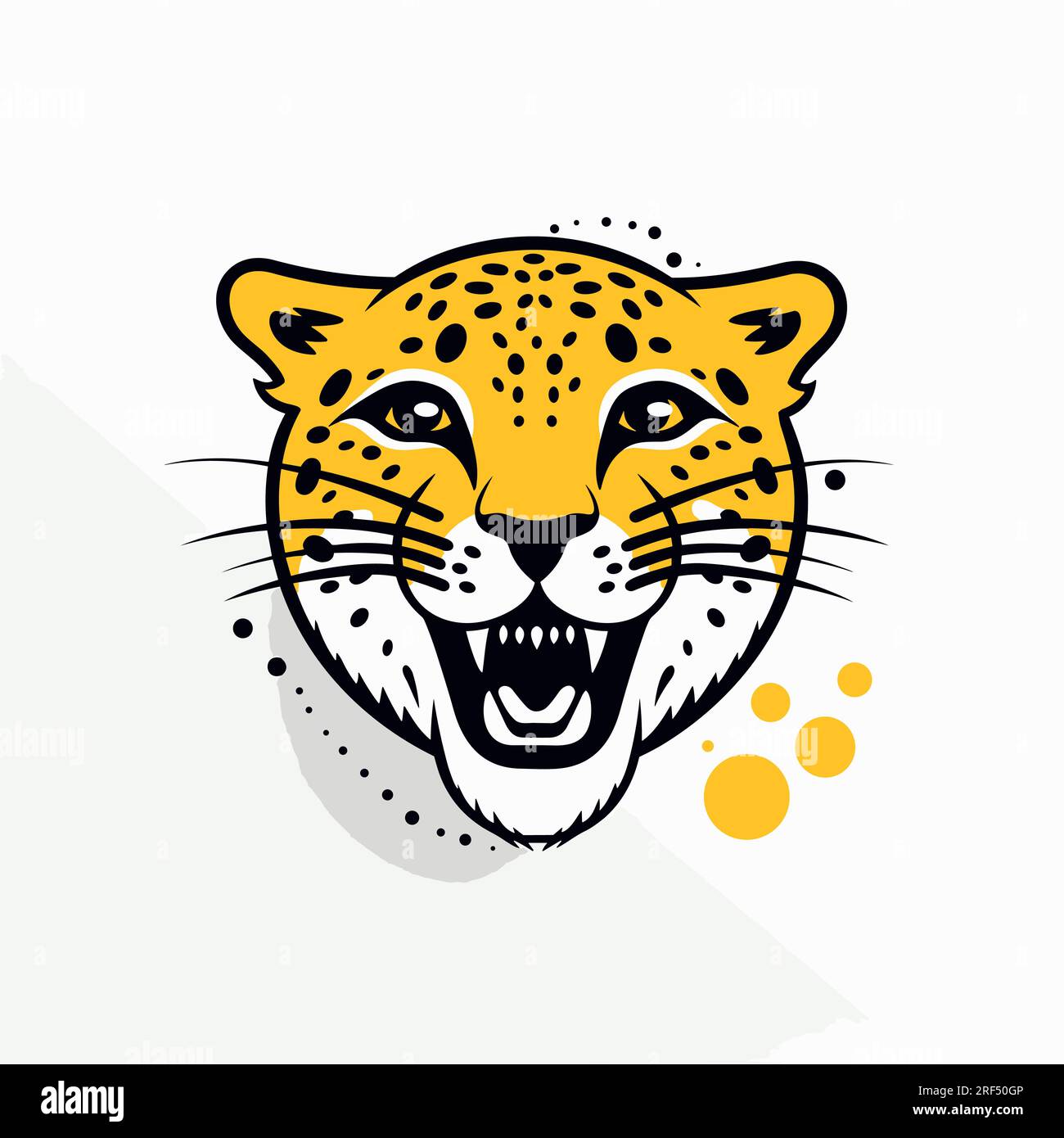 Cheetah handdrawn comic illustration. Cheetah. Cute vector doodle