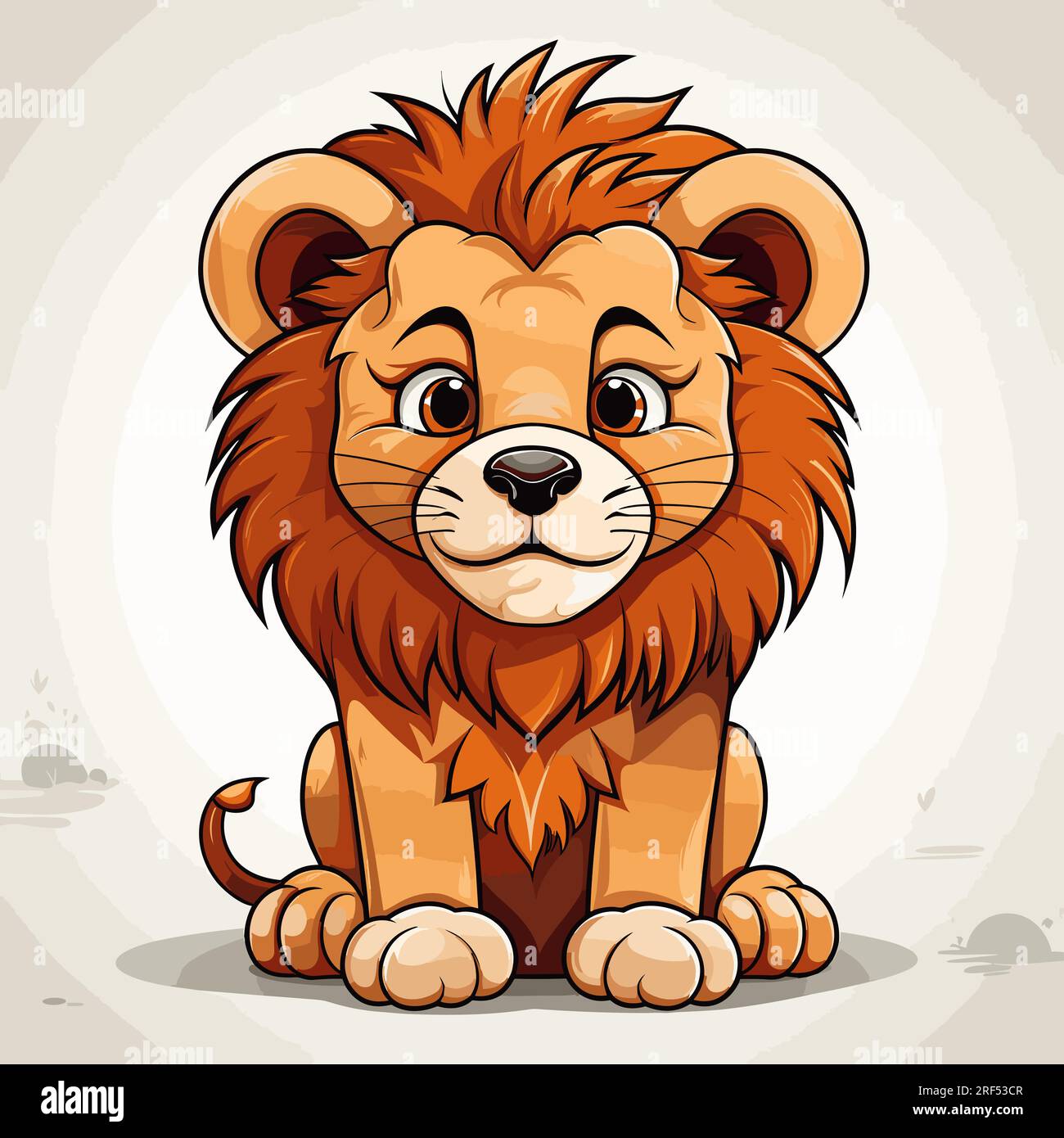 Lion hand-drawn comic illustration. Lion. Cute vector doodle style ...