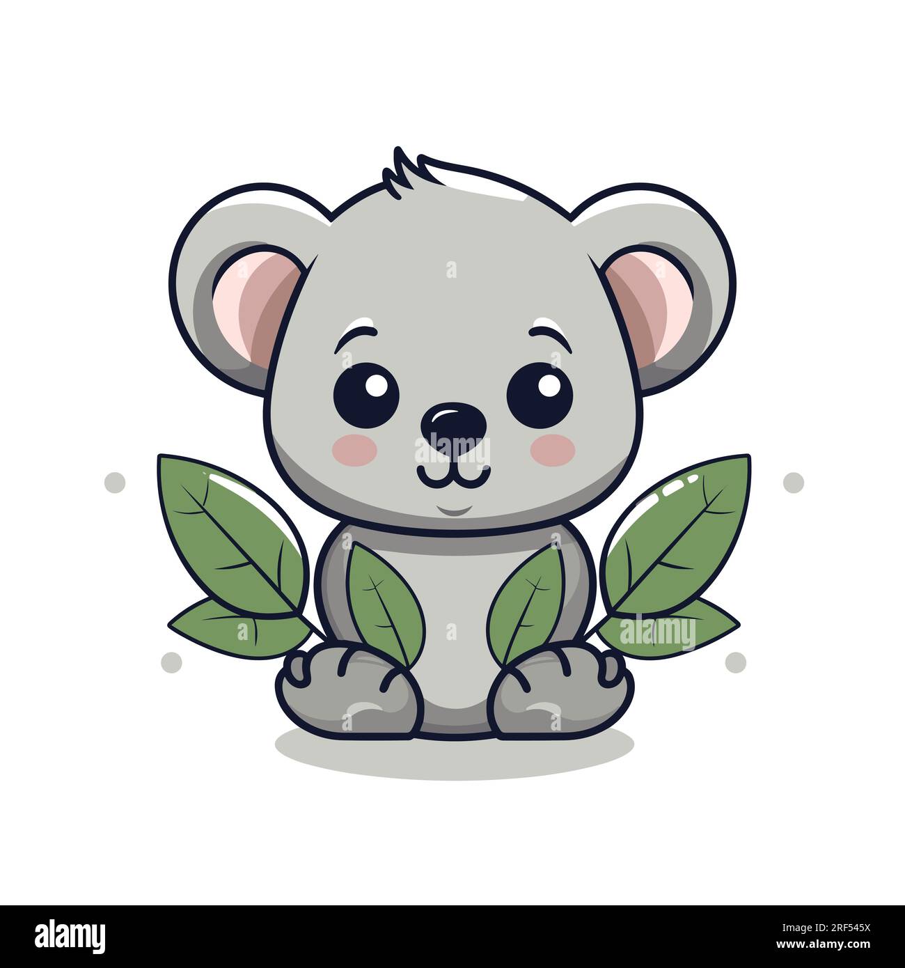 Cute Koala Simple Illustration In Doodle Style Isolated On White