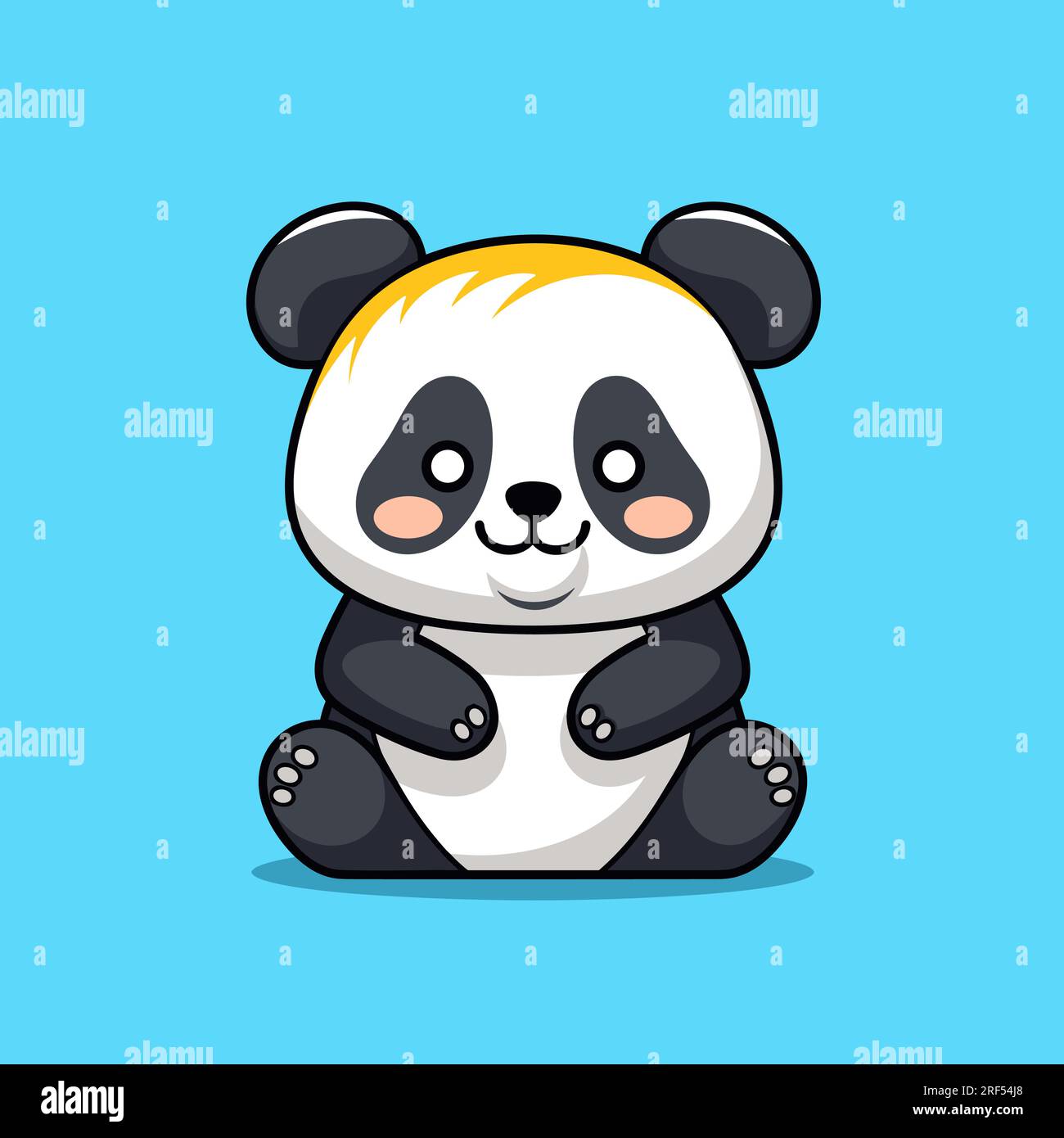 Panda hand-drawn comic illustration. Panda. Cute vector doodle style ...