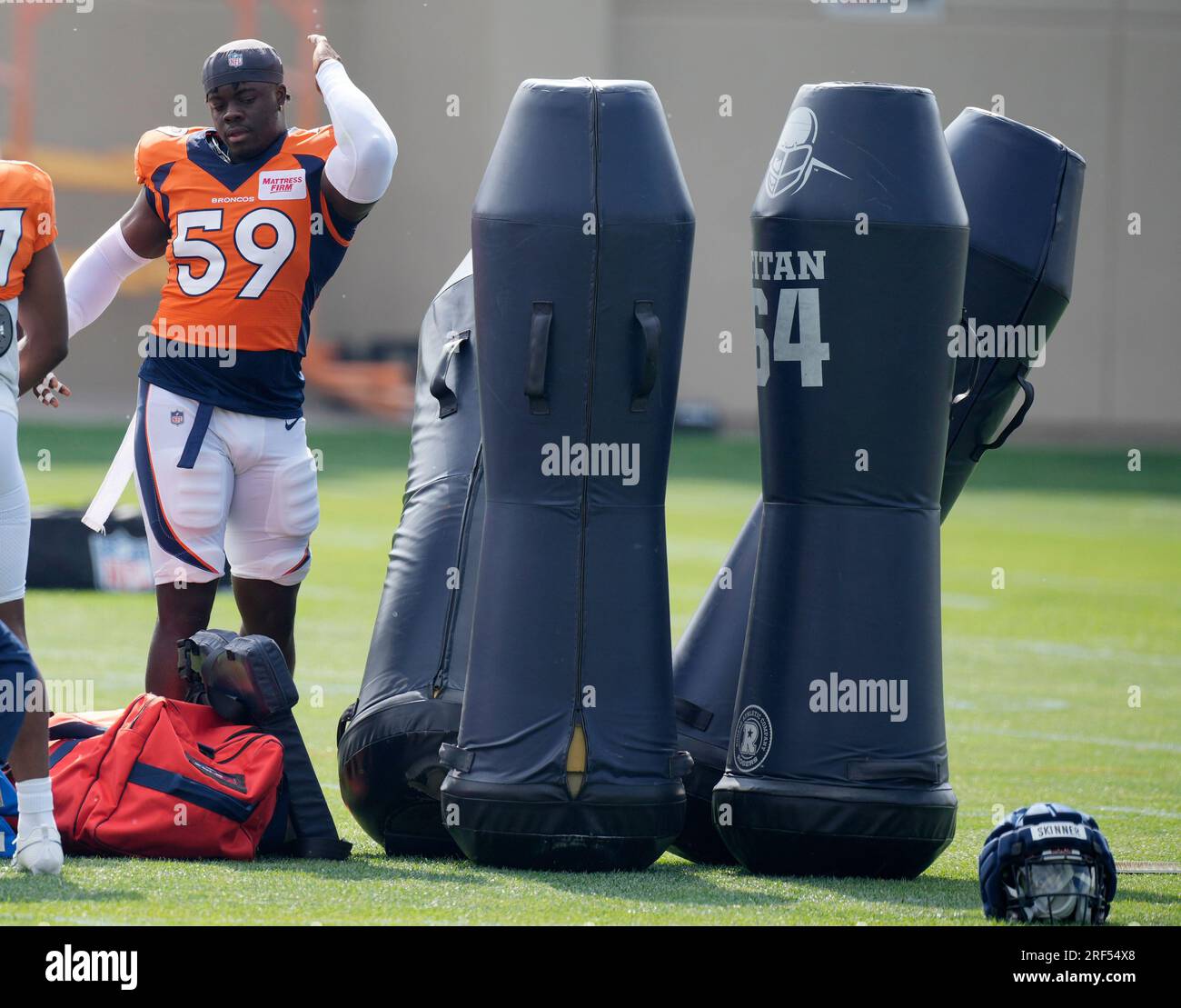 Denver Broncos linebacker Thomas Incoom (59) lines up during an NFL pre- season game against the Arizona Cardinals, Friday, Aug. 11, 2023, in  Glendale, Ariz. (AP Photo/Rick Scuteri Stock Photo - Alamy