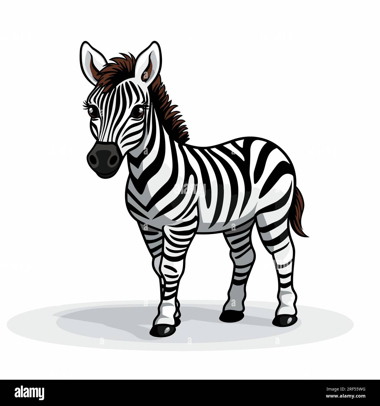 Zebra handdrawn comic illustration. Zebra. Cute vector doodle style