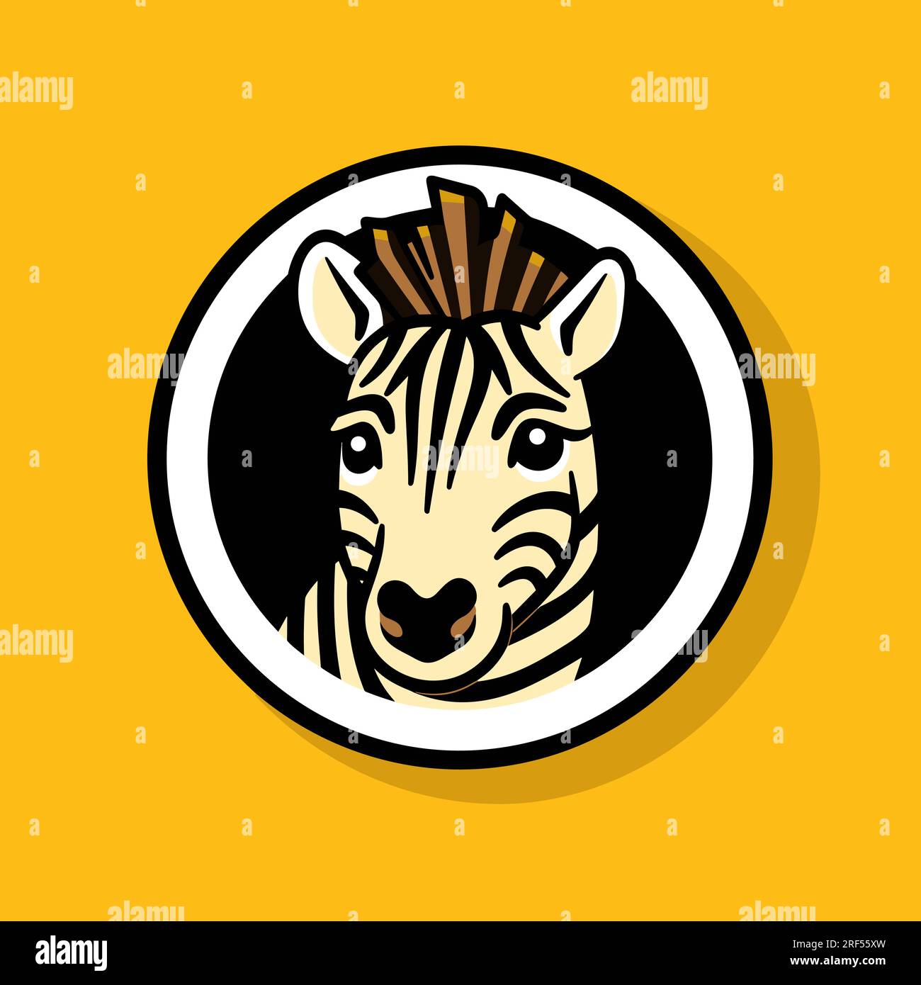 Zebra handdrawn comic illustration. Zebra. Cute vector doodle style