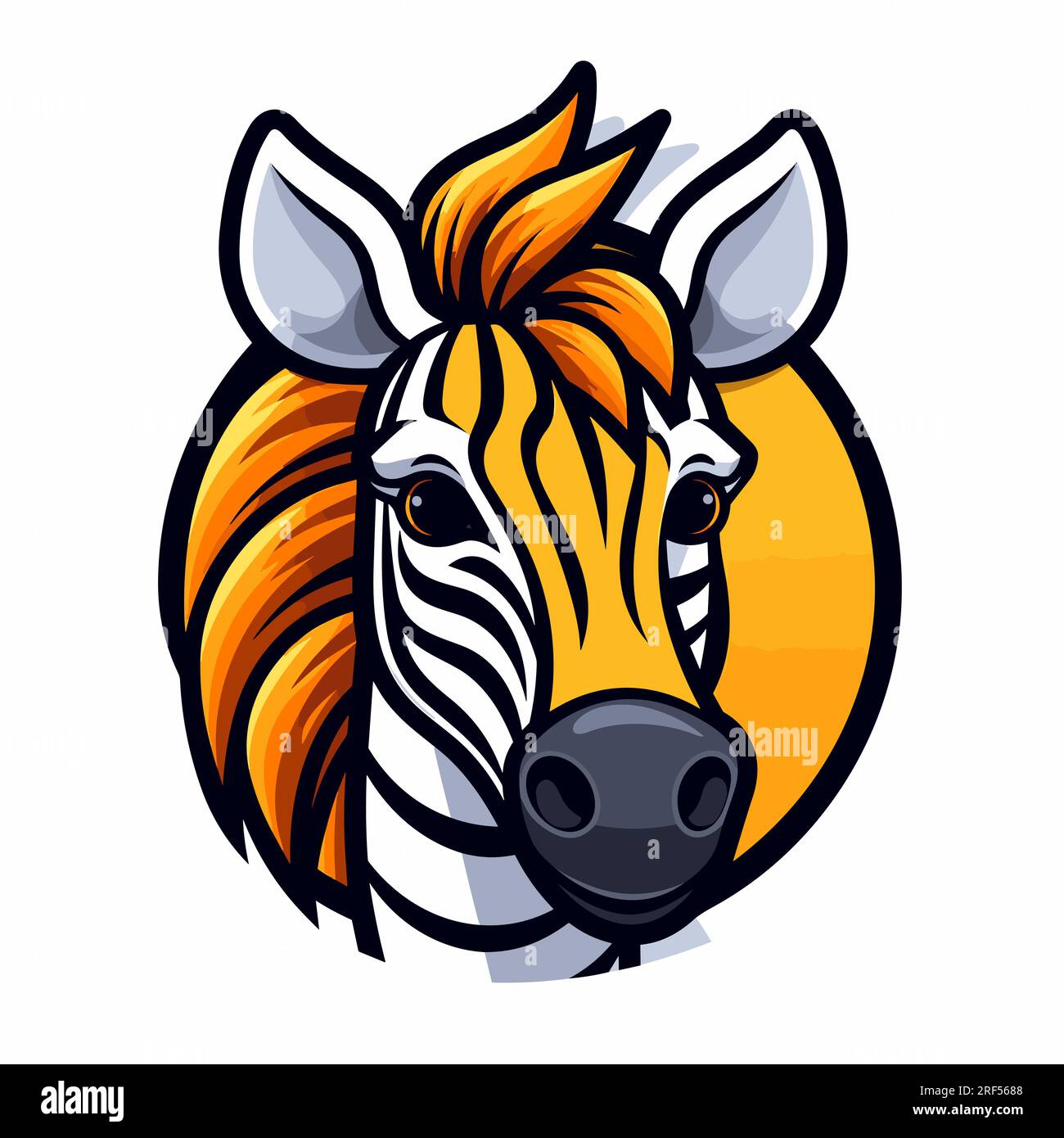 Zebra handdrawn comic illustration. Zebra. Cute vector doodle style