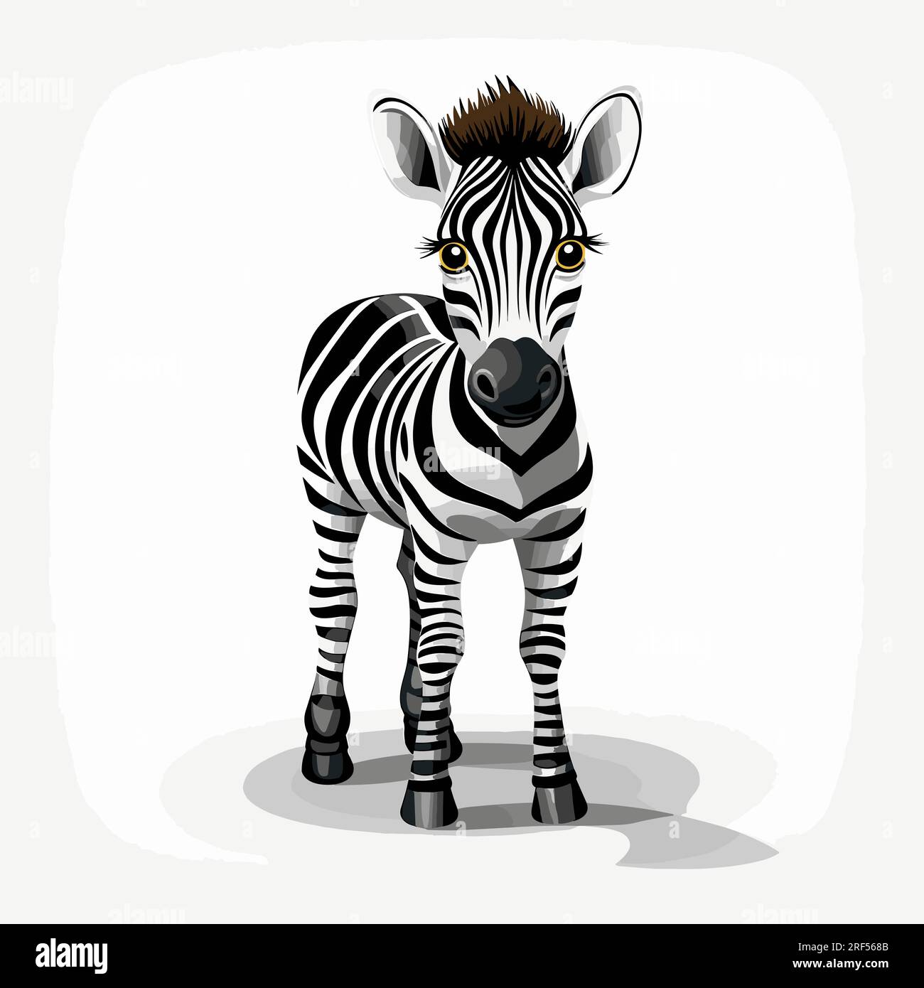 Zebra handdrawn comic illustration. Zebra. Cute vector doodle style