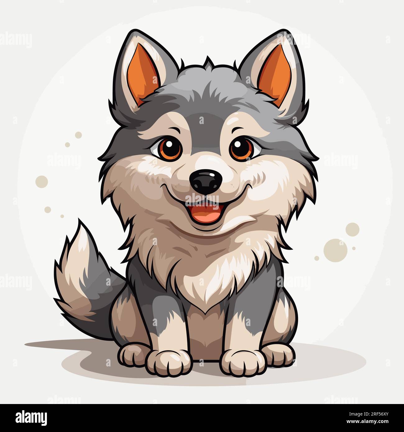Wolf hand-drawn comic illustration. Wolf. Cute vector doodle style cartoon  illustration Stock Vector Image & Art - Alamy