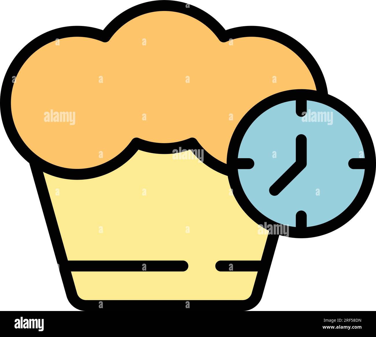 Cooking time icon outline vector. Timer chef. Kitchen food color flat Stock Vector