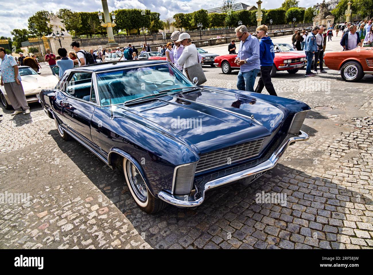 Paris, France. 30th July, 2023. Buick Riviera Gran Sport presented at the 16th summer crossing of Paris in vintage vehicle on July 30, 2023. Stock Photo