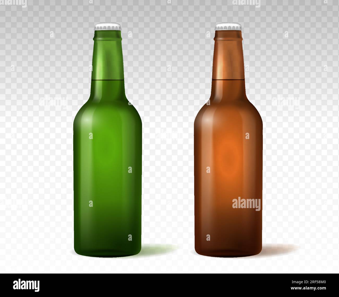 Realistic beer bottles at copy space vector set Stock Vector Image ...