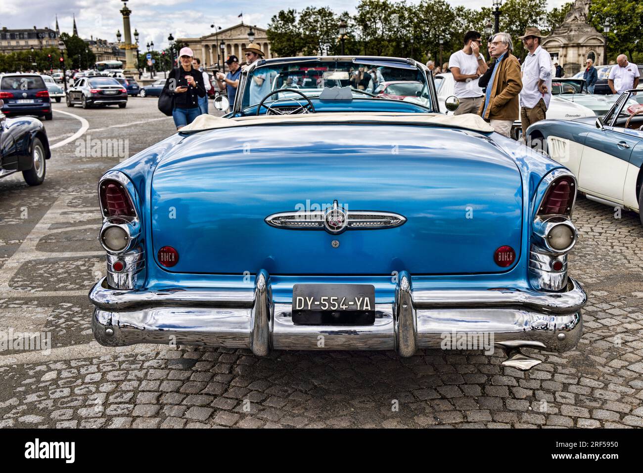 Paris, France. 30th July, 2023. Buick Century Convertible presented at the 16th summer crossing of Paris in vintage vehicle on July 30, 2023. Stock Photo