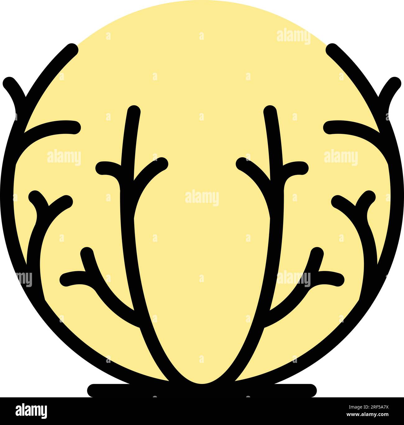Rough bush icon outline vector. Desert tumbleweed. Western ball color ...
