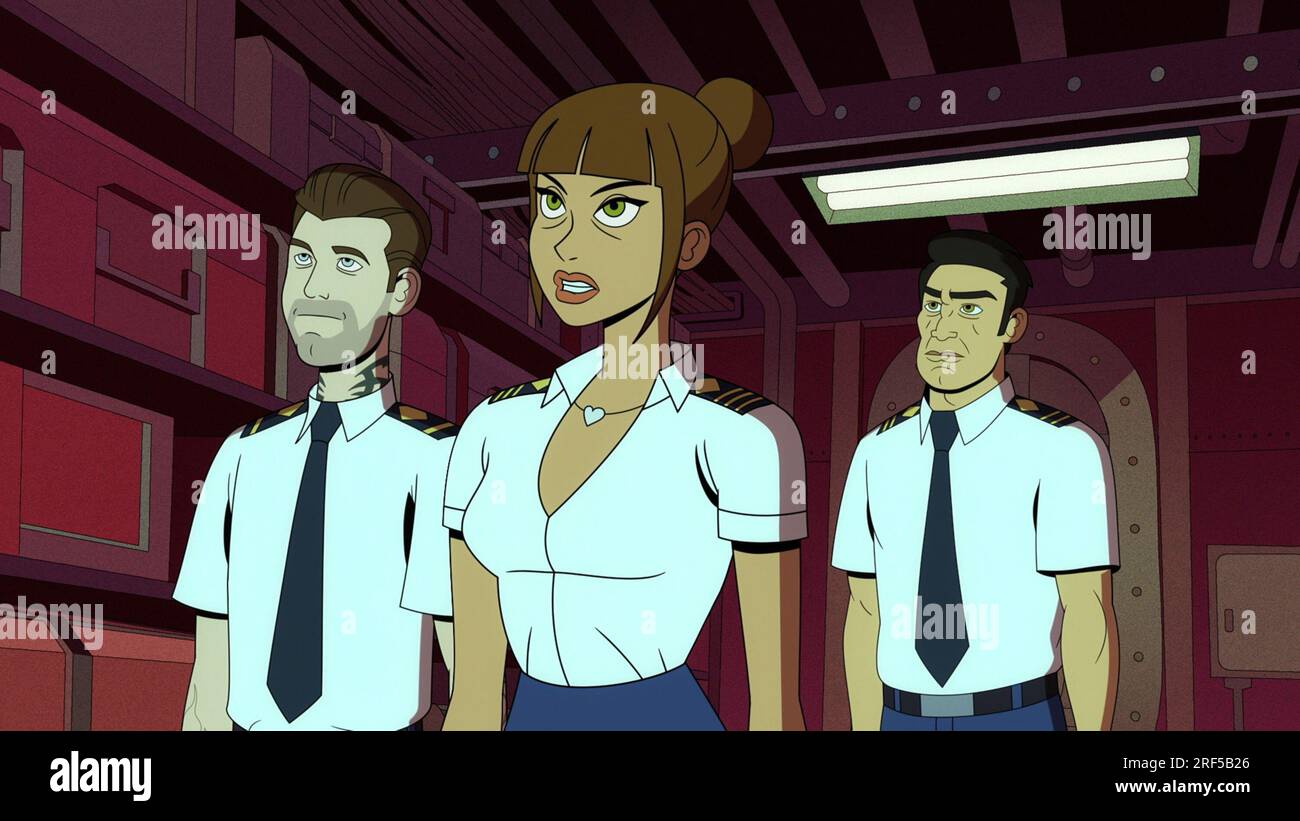 CAPTAIN FALL, from left: Nico (voice: Trond Fausa), Liza Barrel (voice