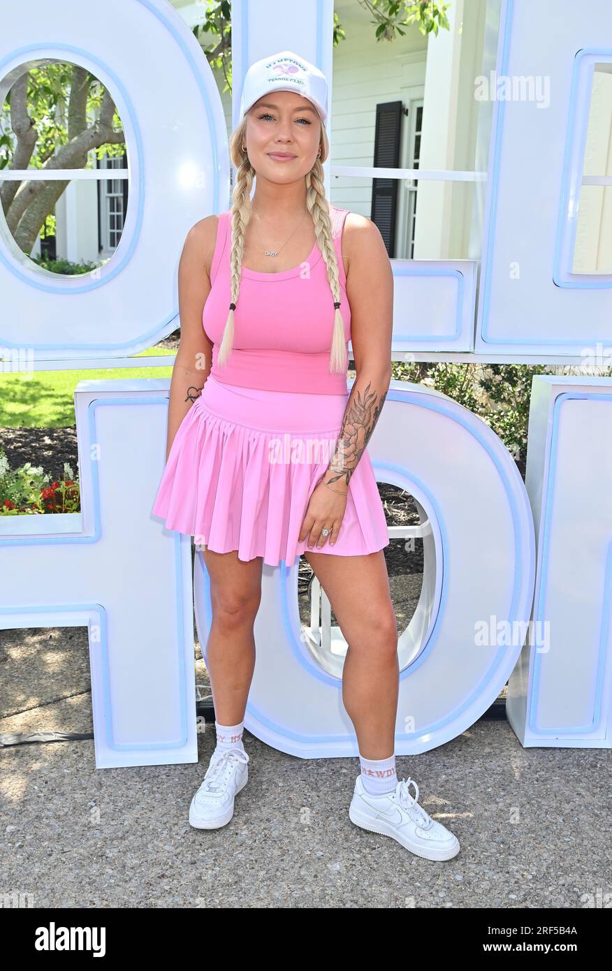 Franklin, USA. 31st July, 2023. RaeLynn with her Lainey Wilson Stanley  tumbler at the Folds of Honor Tennessee 3rd annual Celebrity Golf  Tournament held at The Governors Club on July 31, 2023