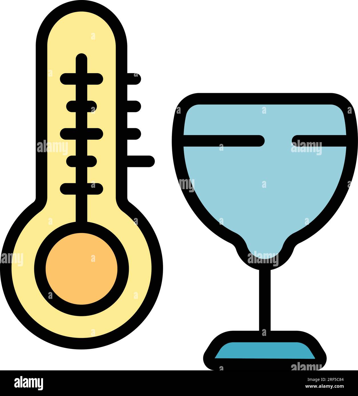 Wine storage temperature icon outline vector. Bottle glass. Sommelier