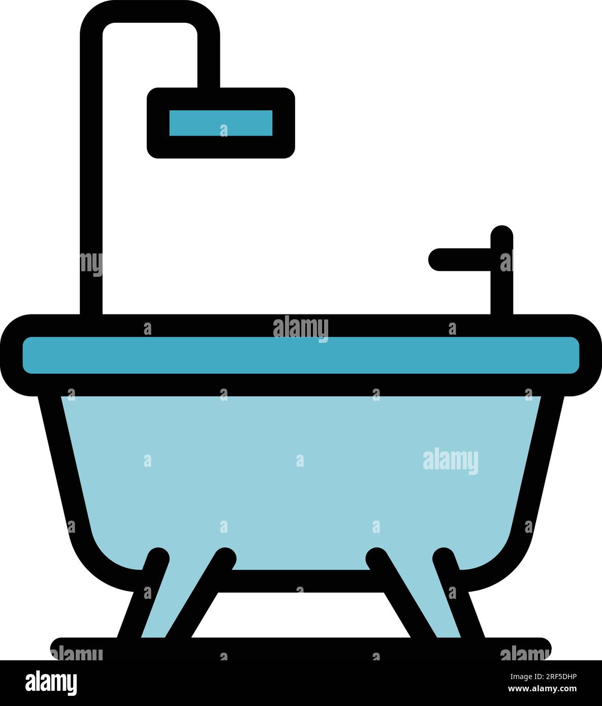 Bath tub icon outline vector. Shower bathtub. Water bubble color flat Stock Vector Image & Art