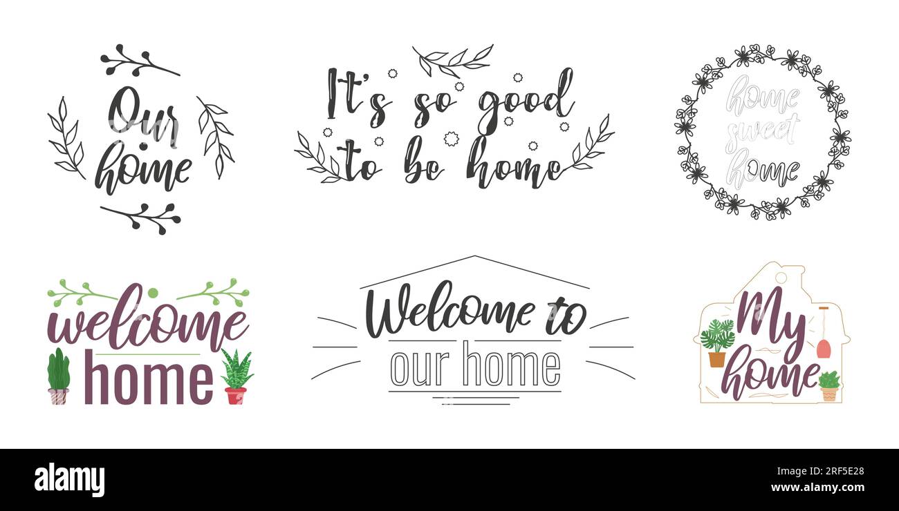 Cozy phrases on the theme of home. Postcard design. a flyer, a banner