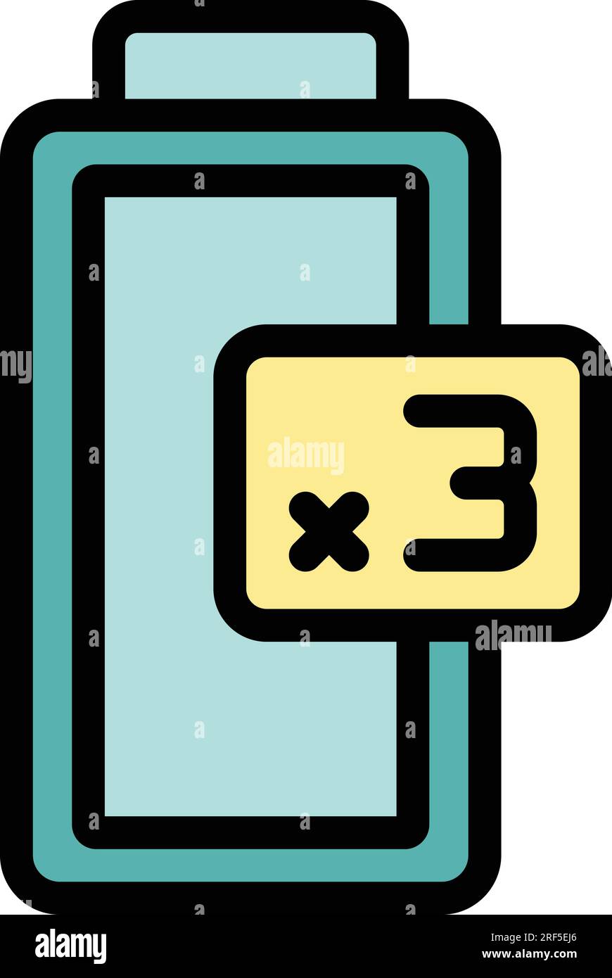 Triple charge icon outline vector. Battery energy. Accumulator low ...