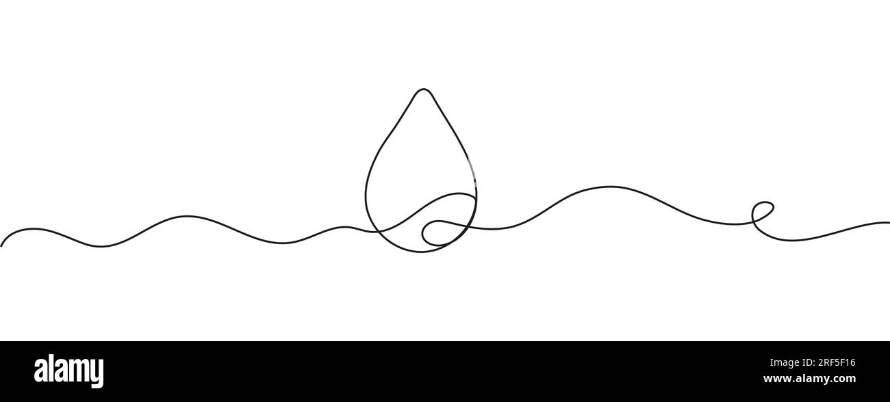 Water drop Continuous line icon. Continuous line drawing of drop. Water