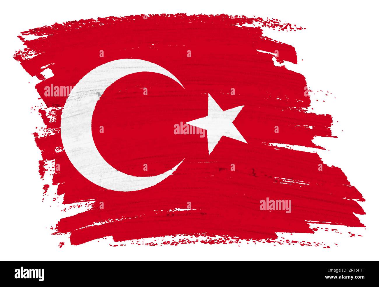 Turkey flag background paint splash 3d illustration with clipping path Stock Photo
