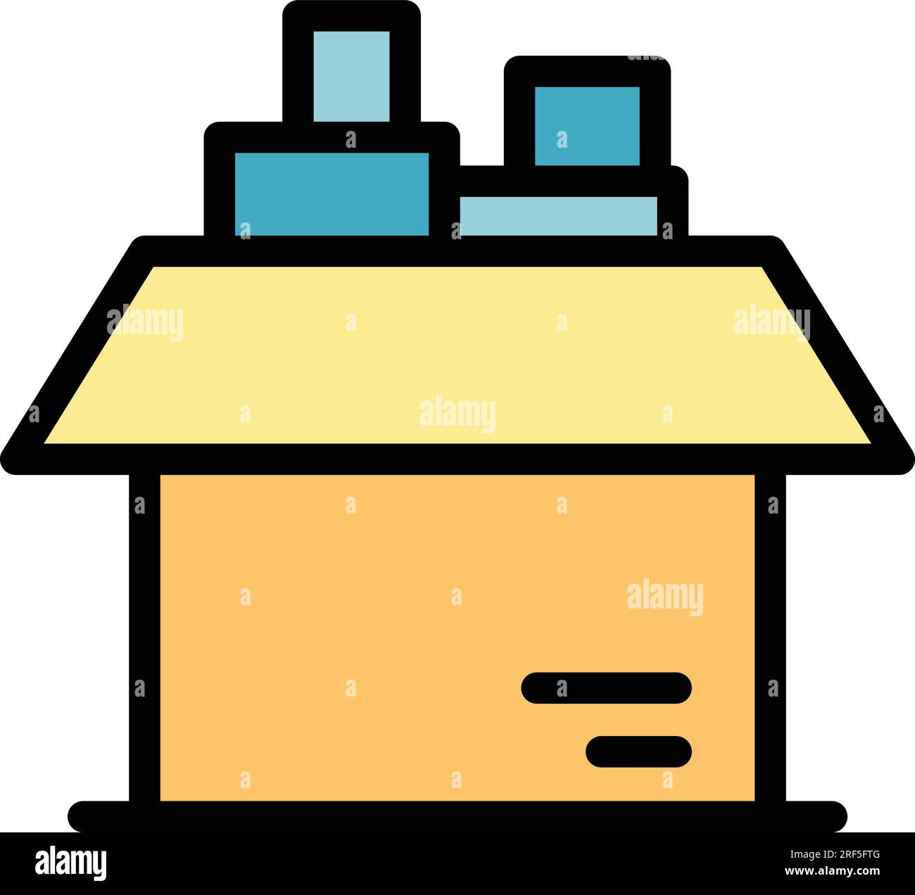 Full toy box icon outline vector. House relocation. Move service color ...