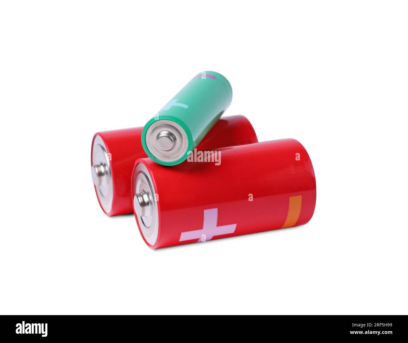 New AA and C size batteries isolated on white Stock Photo Alamy