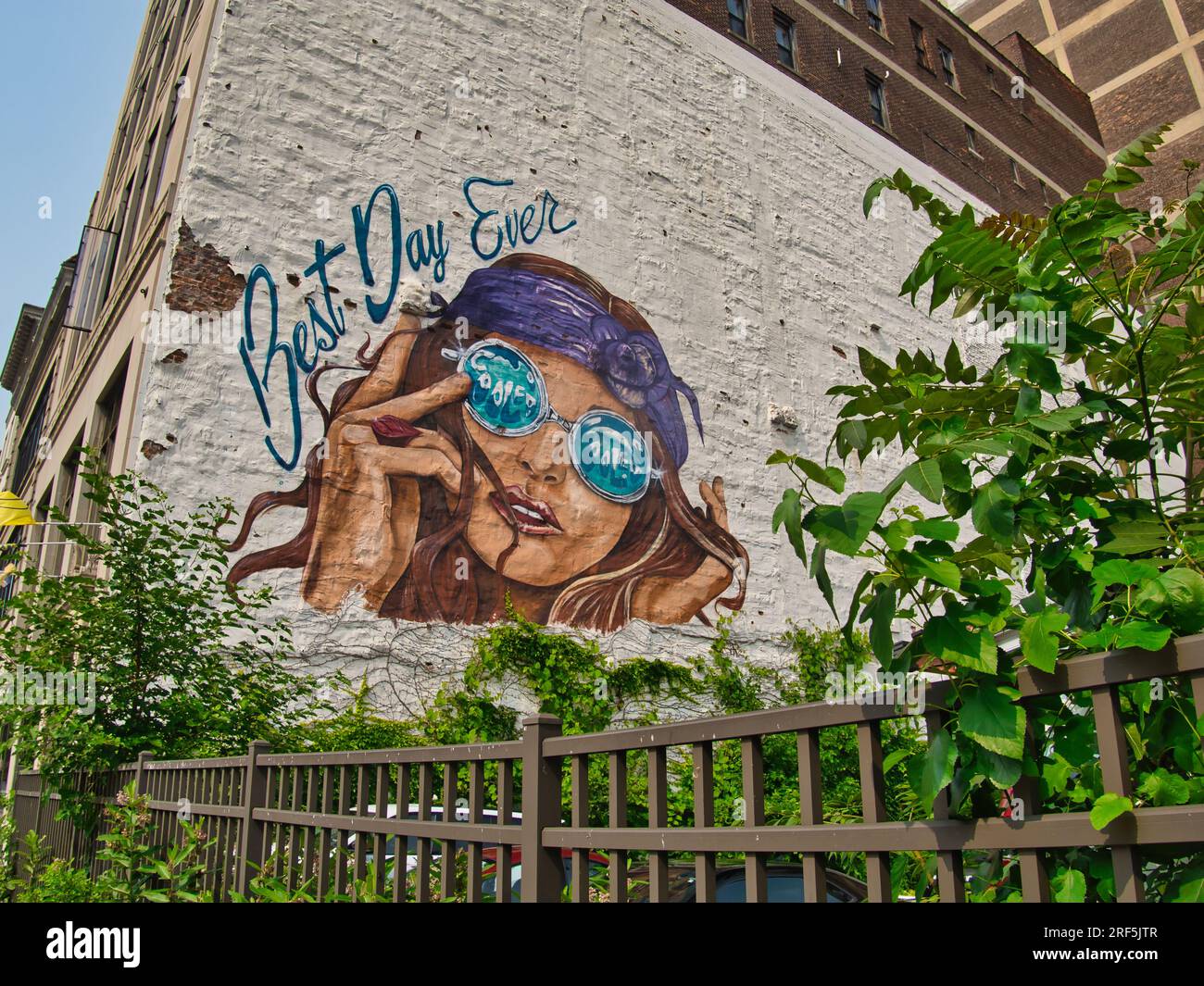 Street art mural in downtown Toledo Ohio USA 2023 Stock Photo