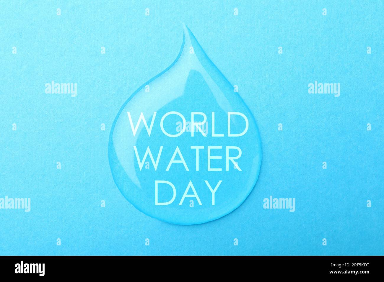 Text World Water Day in drop on light blue background Stock Photo - Alamy