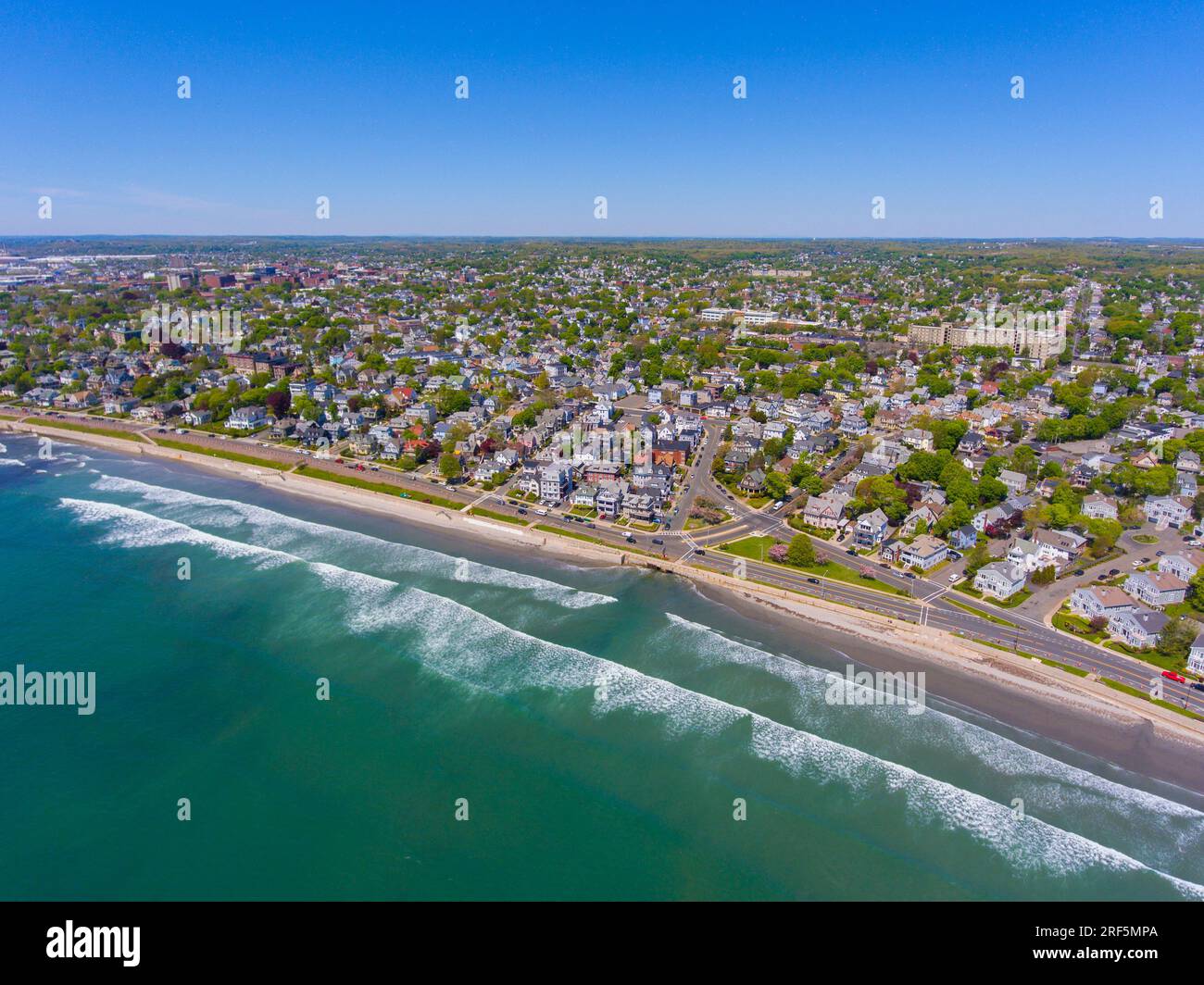 Kings Beach aerial view in town of Swampscott and city of Lynn near