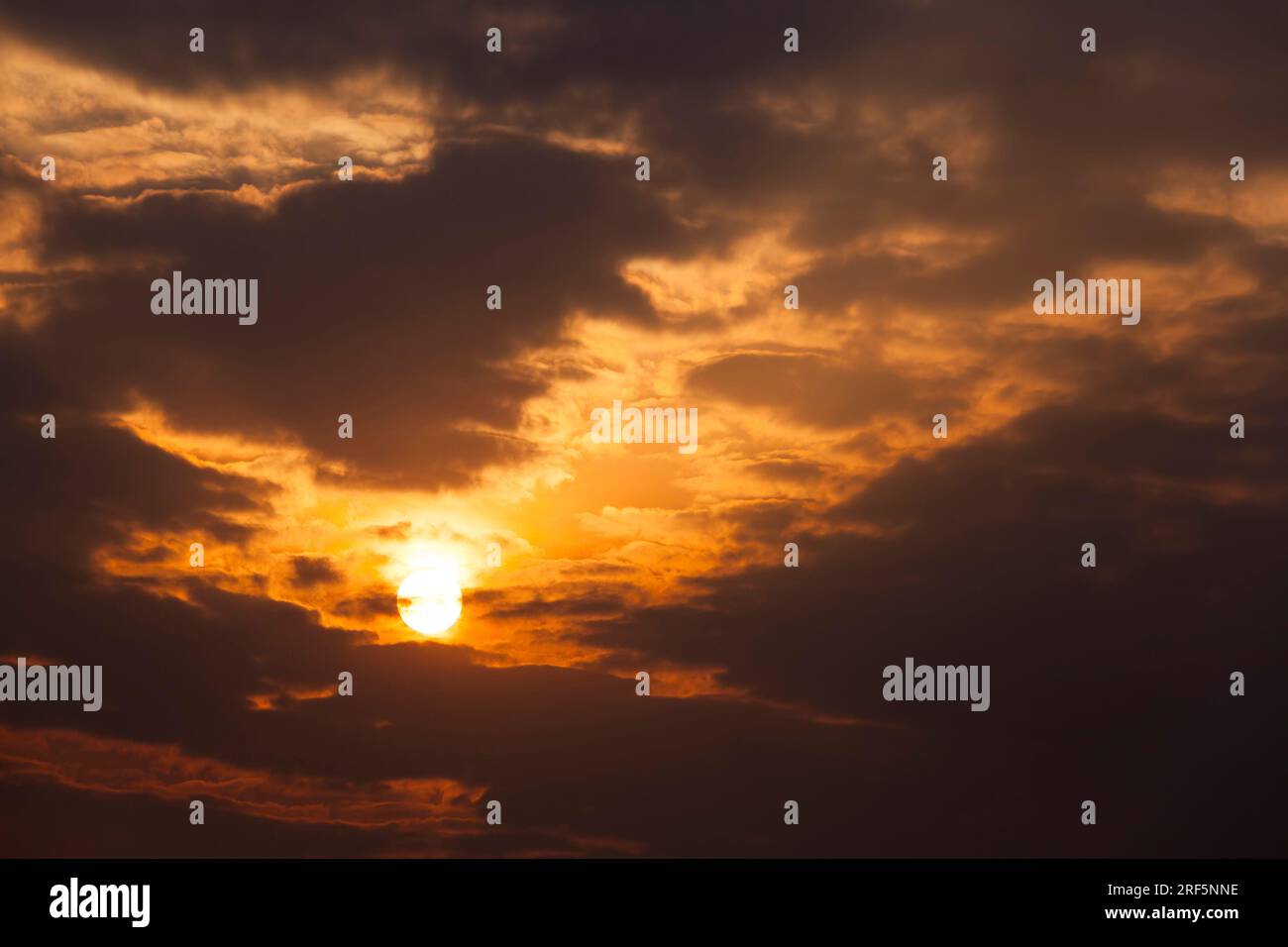 colorful yellow orange and other colors of the sky with clouds during ...