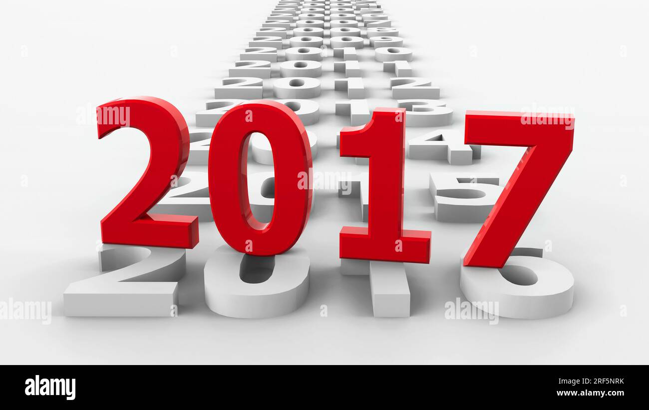2017 past represents the new year 2017, three-dimensional 