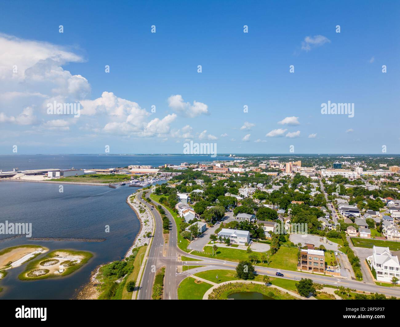 Aerial photo residential real estate Pensacola Florida USA Stock Photo