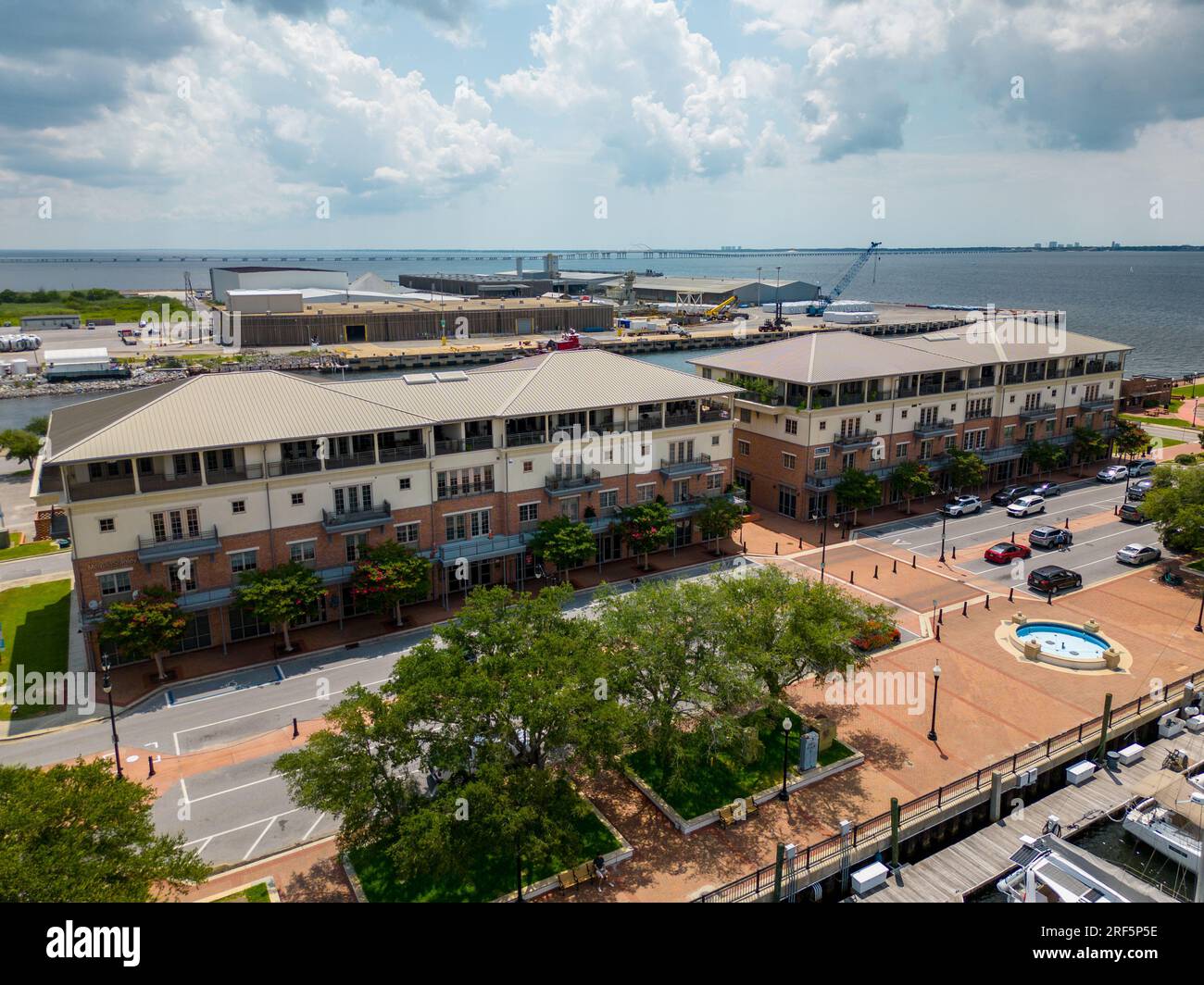 Aerial photo mixed use commercial and residential real estate Pensacola