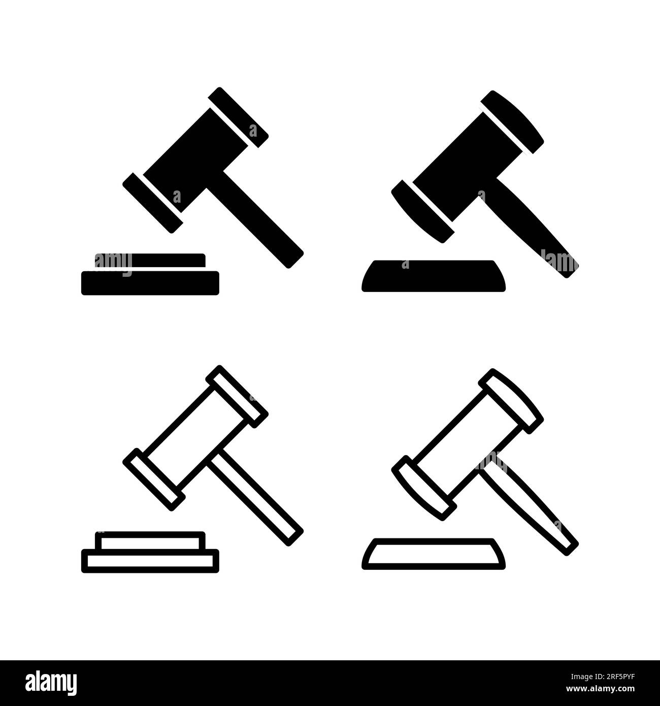 Gavel icon vector. judge gavel icon. auction hammer Stock Vector Image