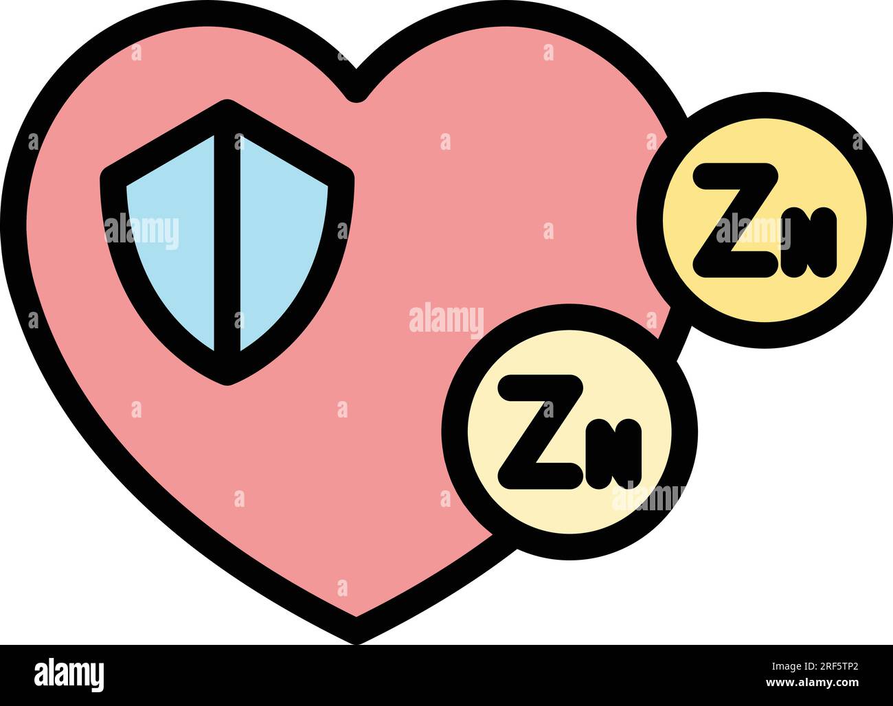 Zinc healthy heart icon outline vector. Food vitamin. Zn supplement