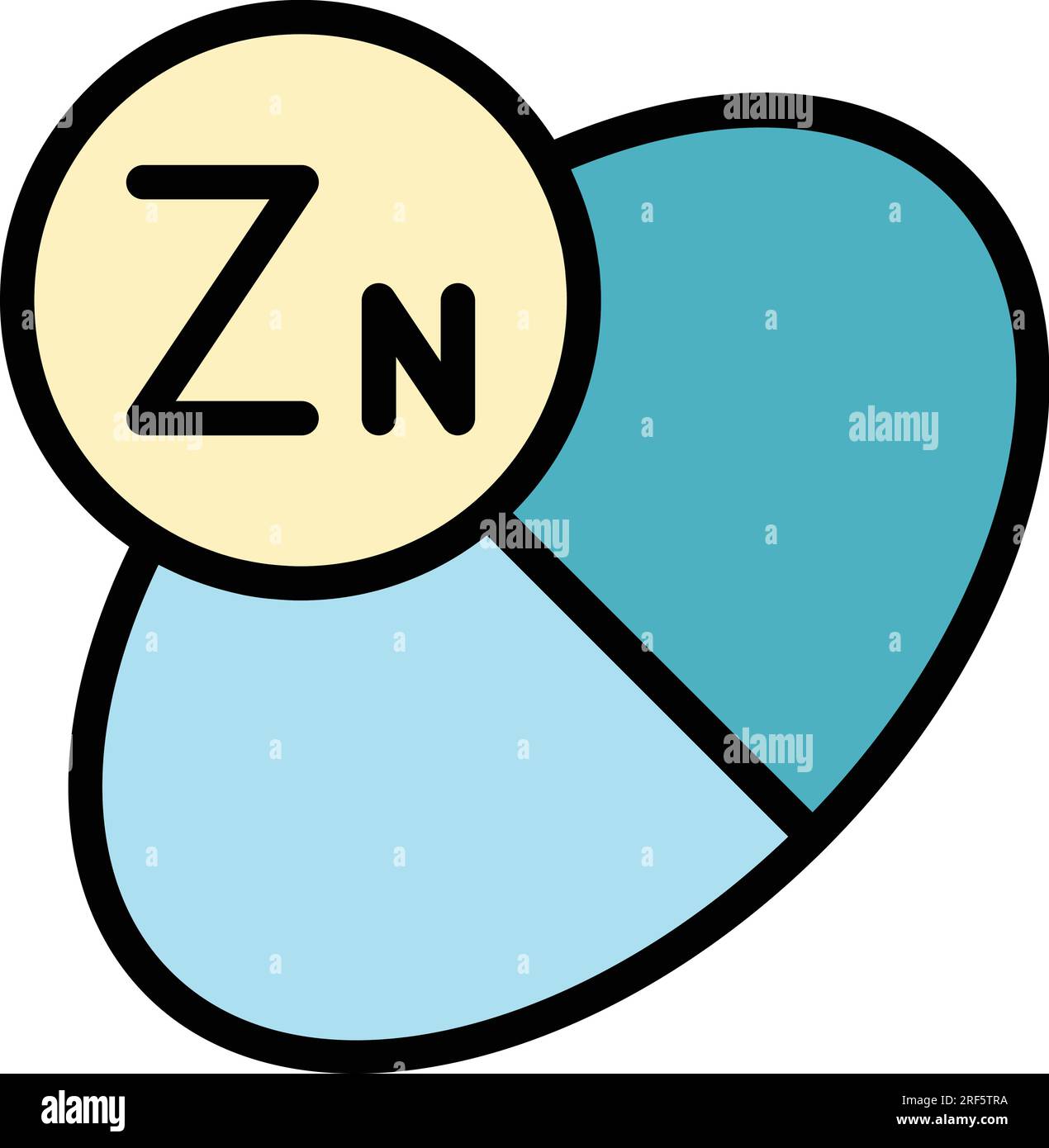 Chemical mineral zn icon outline vector. Zinc vitamin. Food iron color