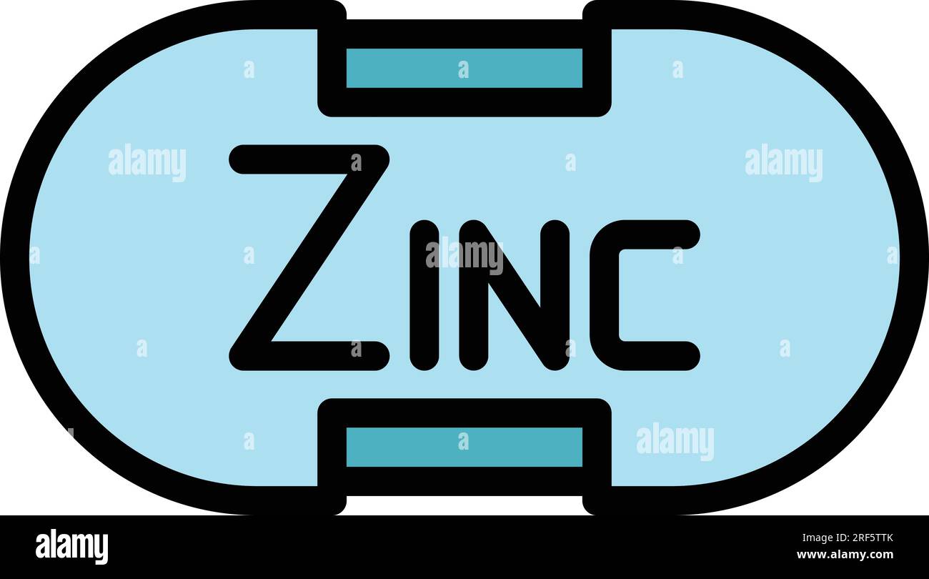 Zinc capsule icon outline vector. Iron element. Calcium mineral color flat Stock Vector