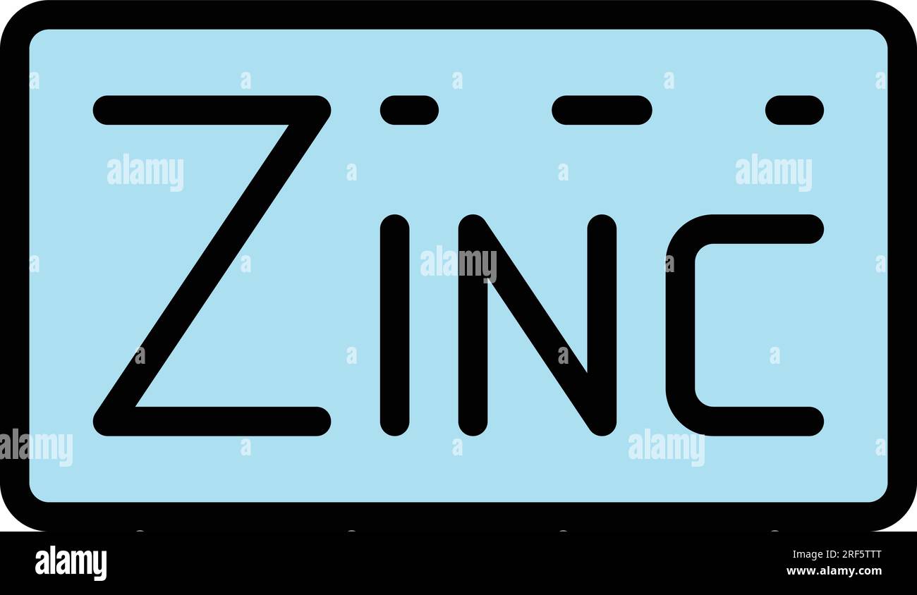 Zinc banner icon outline vector. Zn nutrition. Element calcium color flat Stock Vector