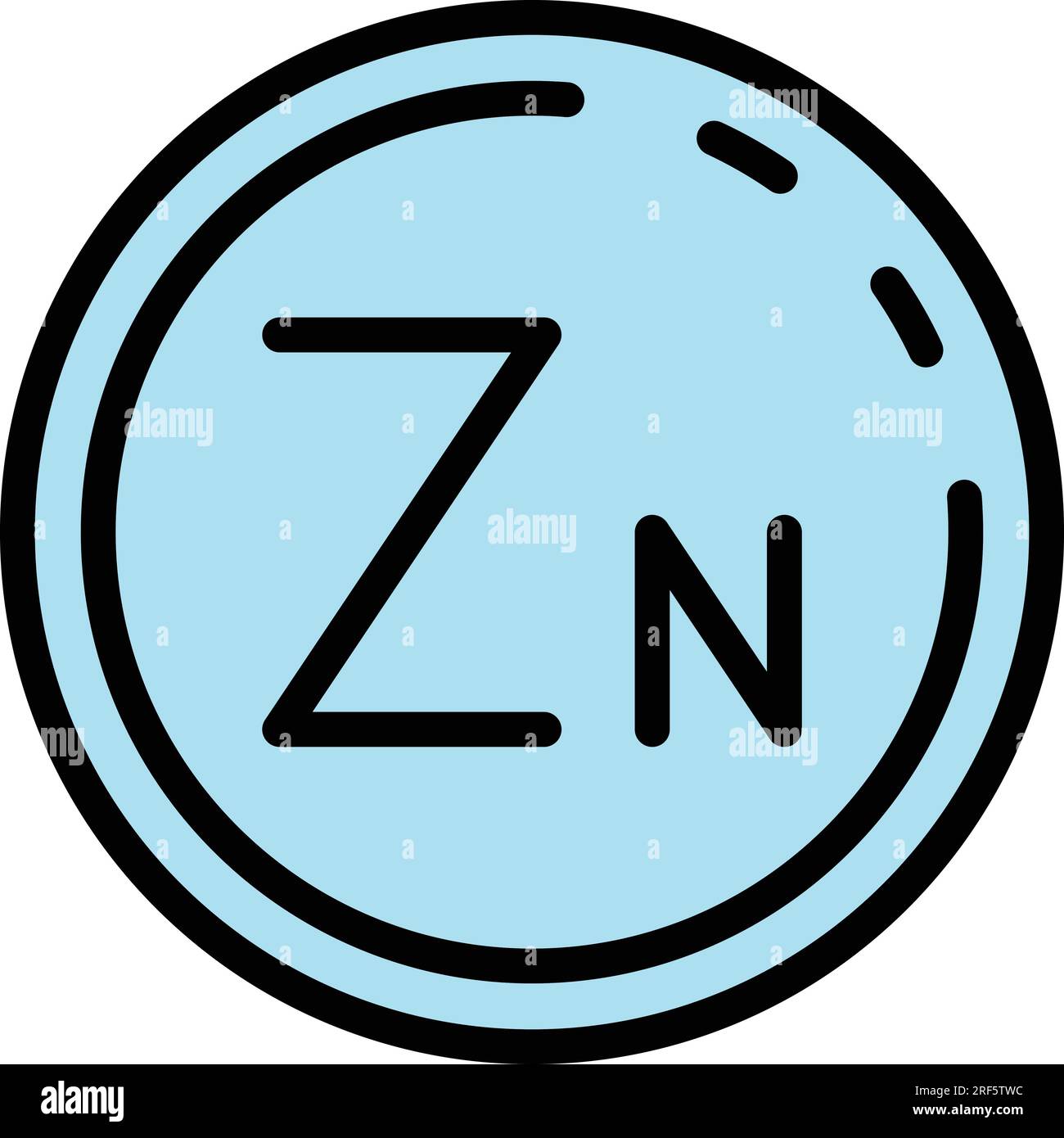 Zn element icon outline vector. Food mineral. Iron nutrition color flat