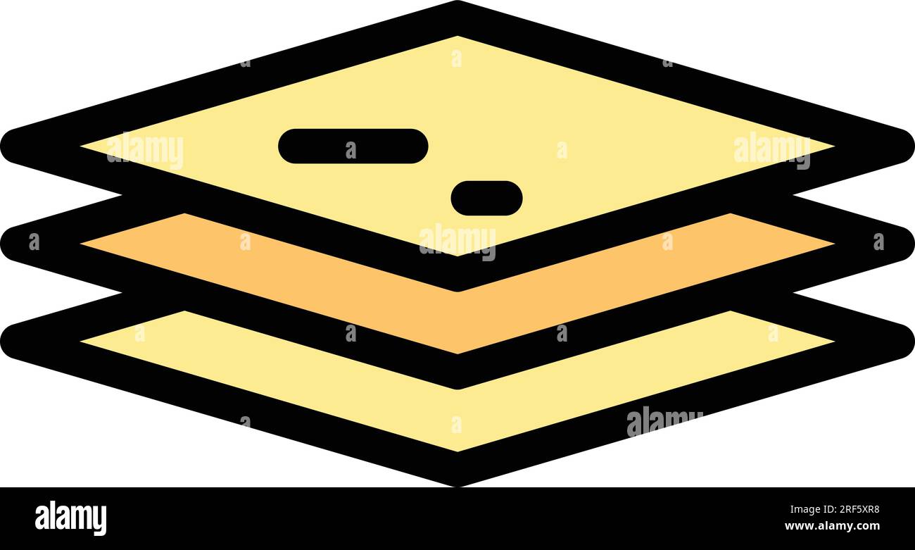 Layer drywall icon outline vector. Wall plaster. House cement color